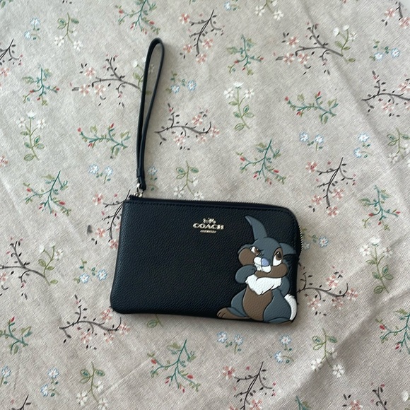 Coach X Disney Thumper Zip Wrislet Black Wallet - Picture 3 of 14